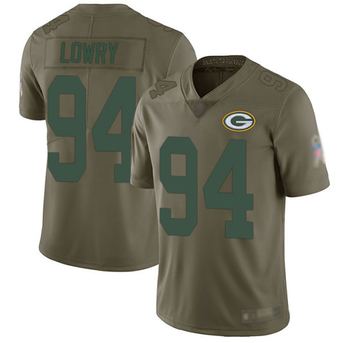 Green Bay Packers Limited Olive Men #94 Lowry Dean Jersey Nike NFL 2017 Salute to Service->green bay packers->NFL Jersey